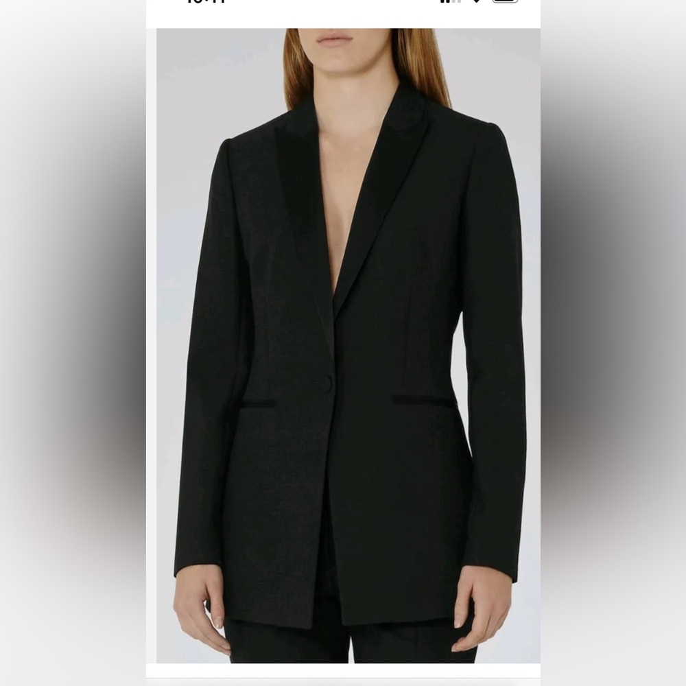 Reiss “Rockie” satin lapel blazer